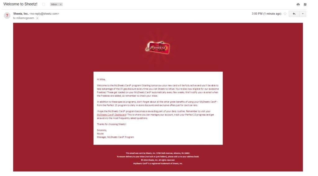 sheet-welcome-email