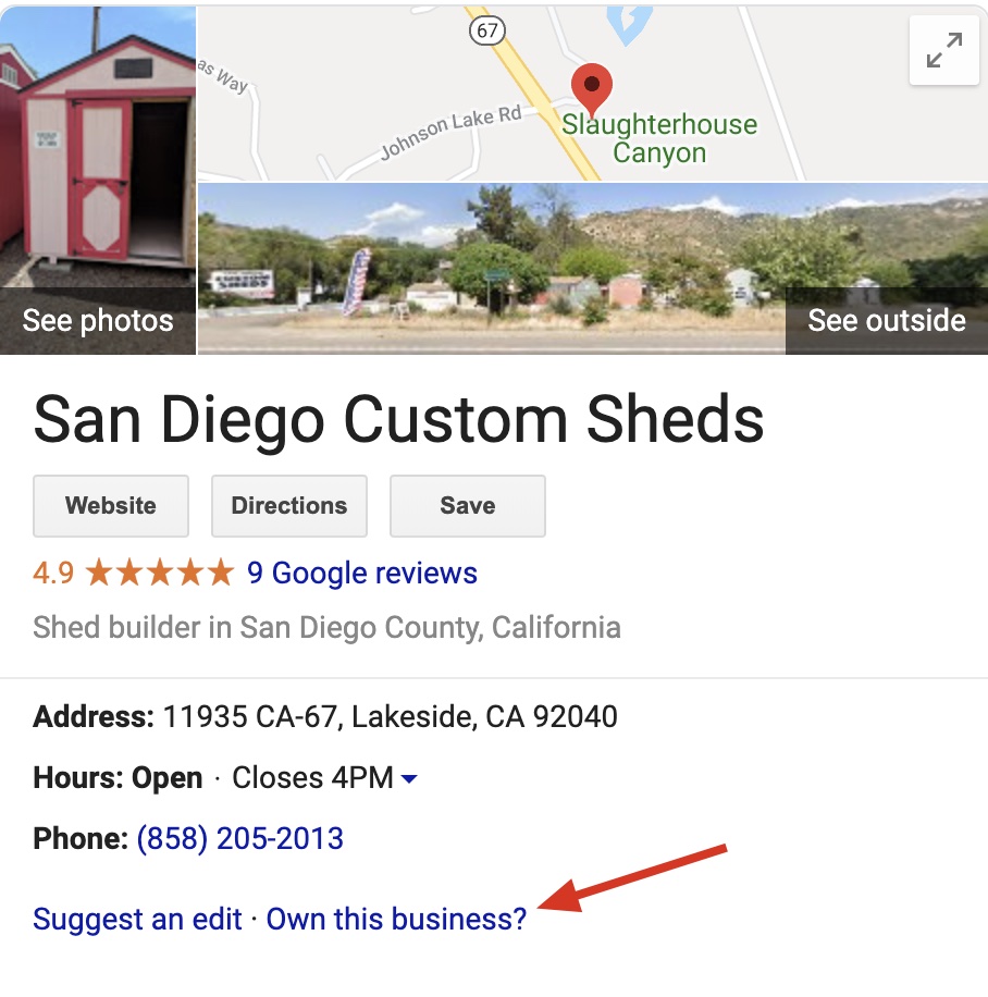unclaimed google business listing