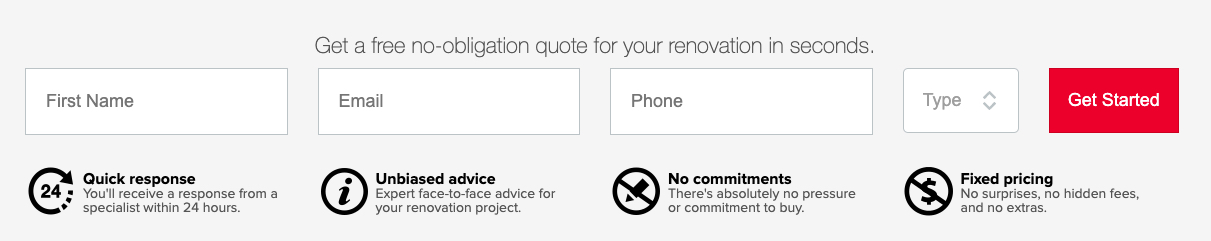 quote form from contractor