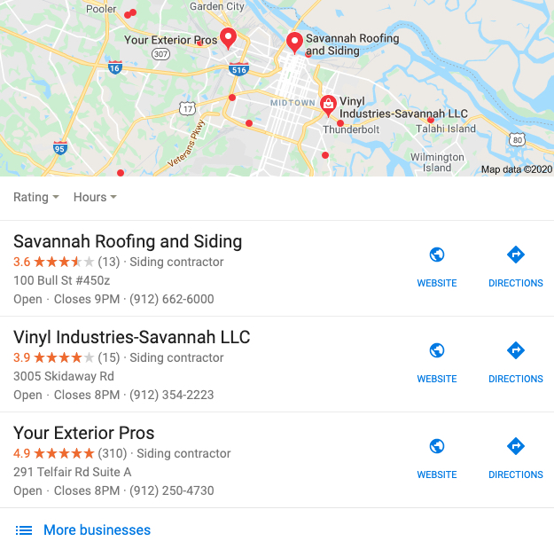 difference in reviews on Google My Business