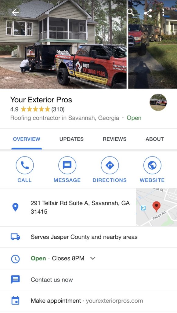 google my business on mobile