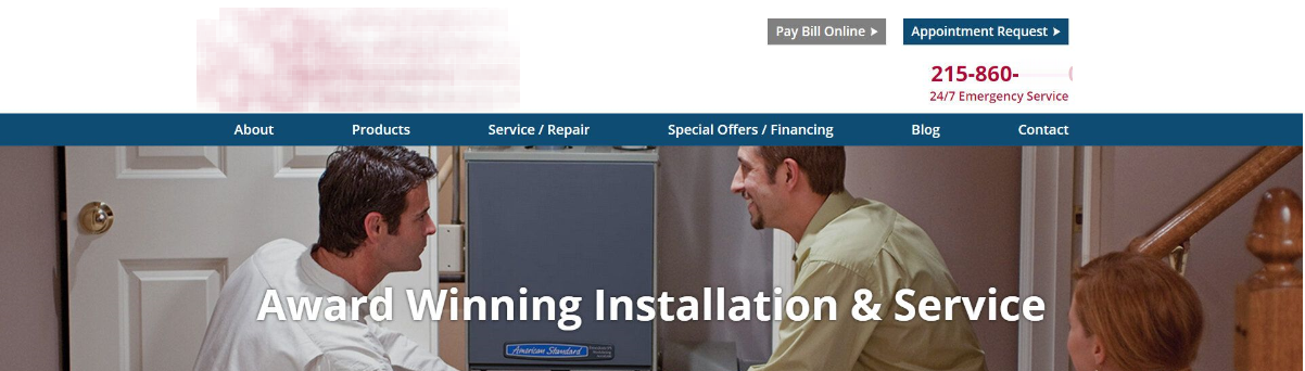 HVAC website example.