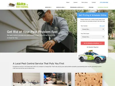 Akita Pest Control Website Design
