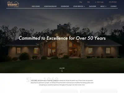 Earl Weaver Contractors Homepage Redesign