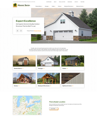 weaver barns website rebuild